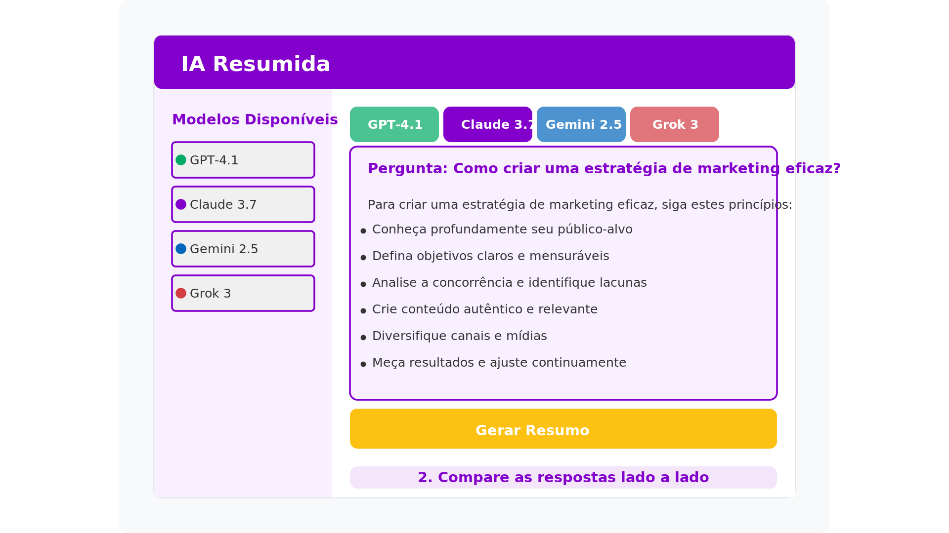 Comparando respostas das IAs